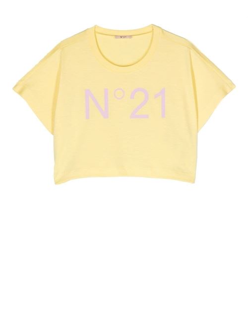 T shirt crop gialla N°21 Kids | N21558N01530N207